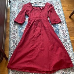 April Cornell Deep Red Scarlet Jane Austen Casual Dress